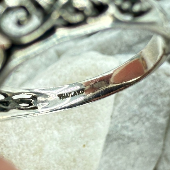 Sterling Silver Smoky Quartz Filigree Statement Ring Size 8 - Picture 17 of 17